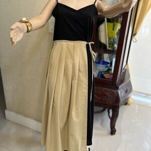 Black and Beige Spaghetti Strap Dress